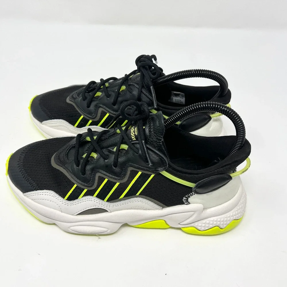 adidas Ozweego Mens Size 7 Athletic‎ Shoes Sneakers Black White Solar Yellow